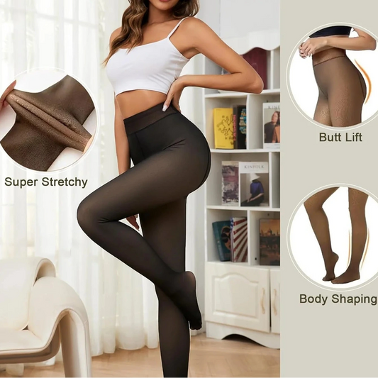 8 Pairs Fleece Lined Tights Fleece Winter Tights Women Sheer Warm Stretchy Thick Pantyhose (Multicolor 220g)